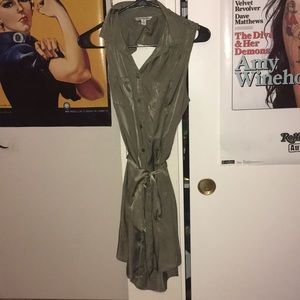 Olive green satin American Eagle dress